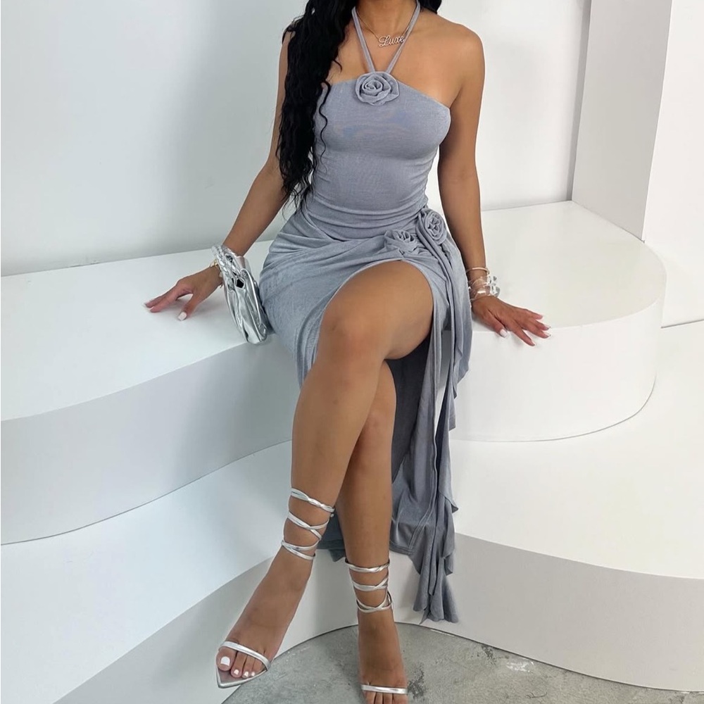 Elegant Gray Women's Dress